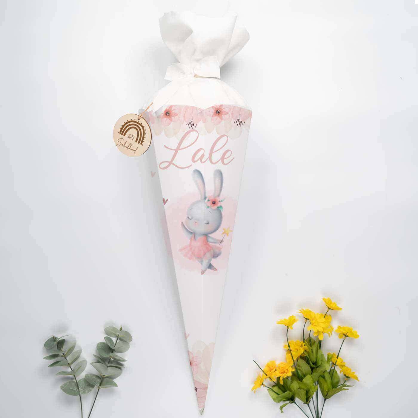 Personalisierte Schultüte mit Namen - Hase