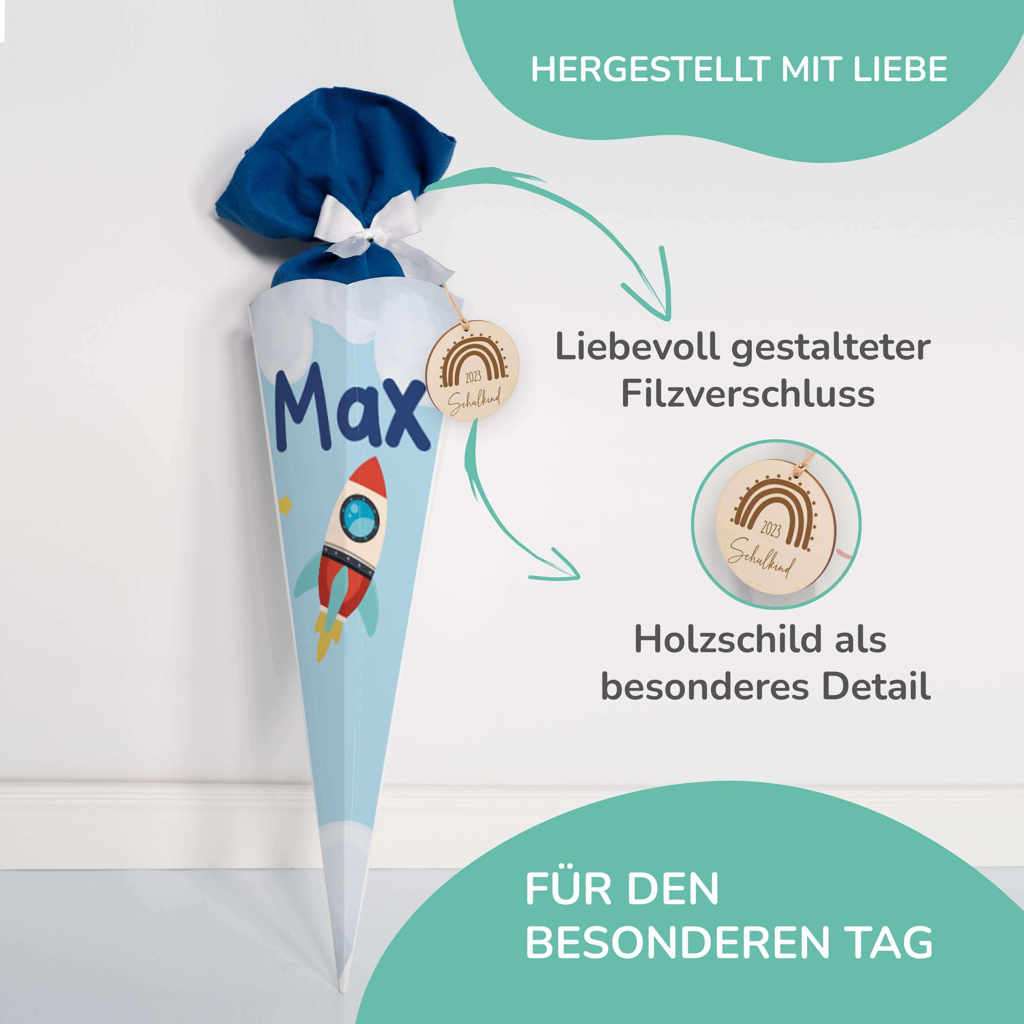 Personalisierte Schultüte mit Namen - Weltall
