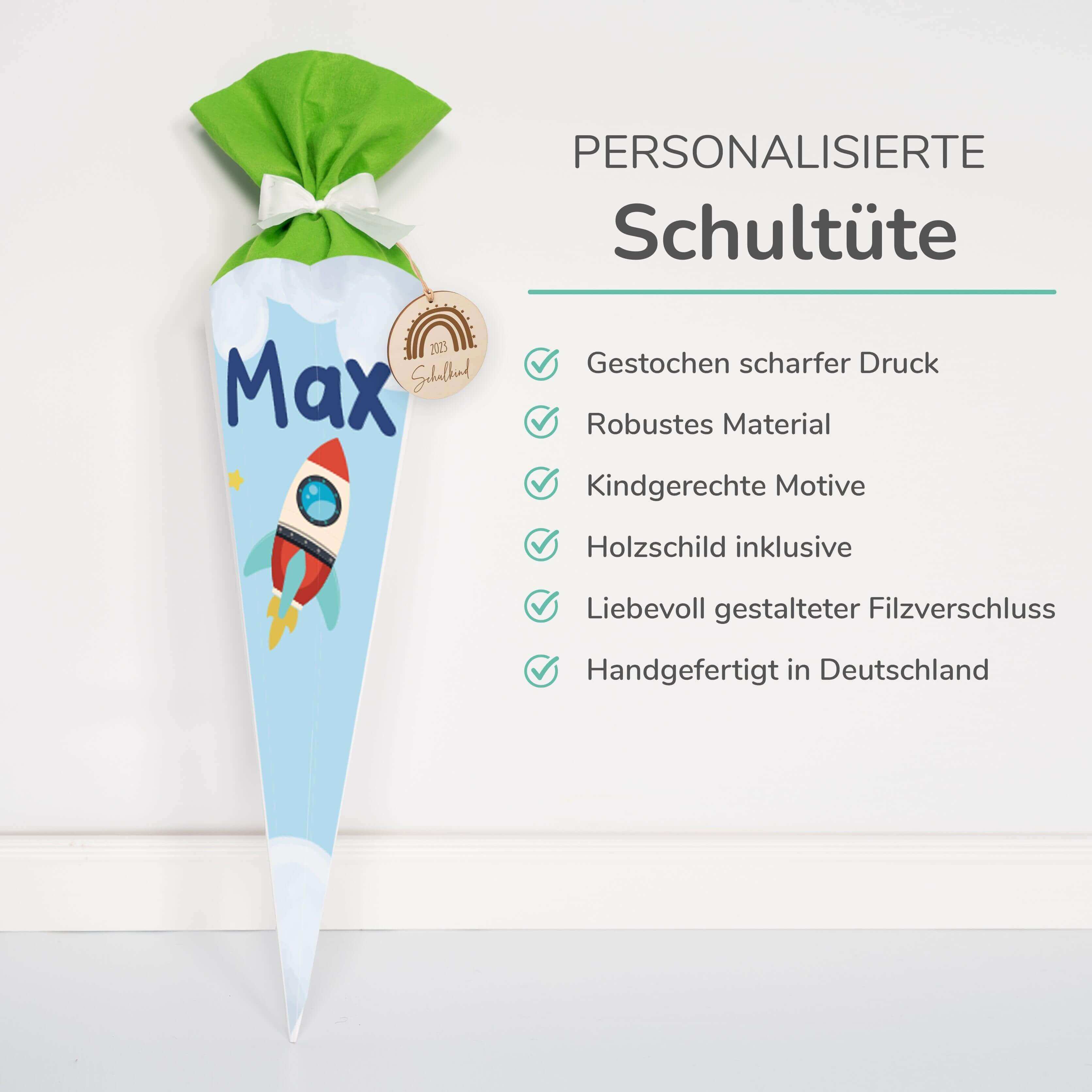 Personalisierte Schultüte mit Namen - Weltall