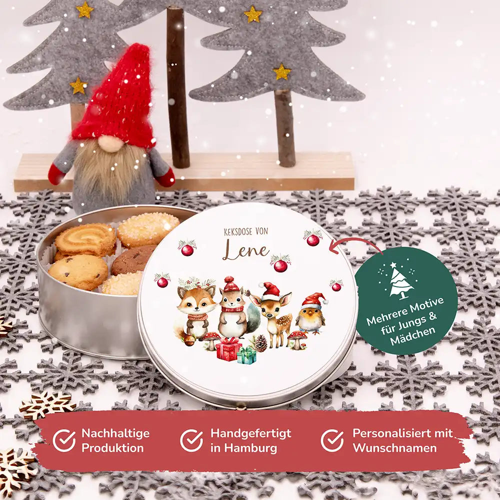 Keksdose aus Metal personalisiert - Eichhörnchen