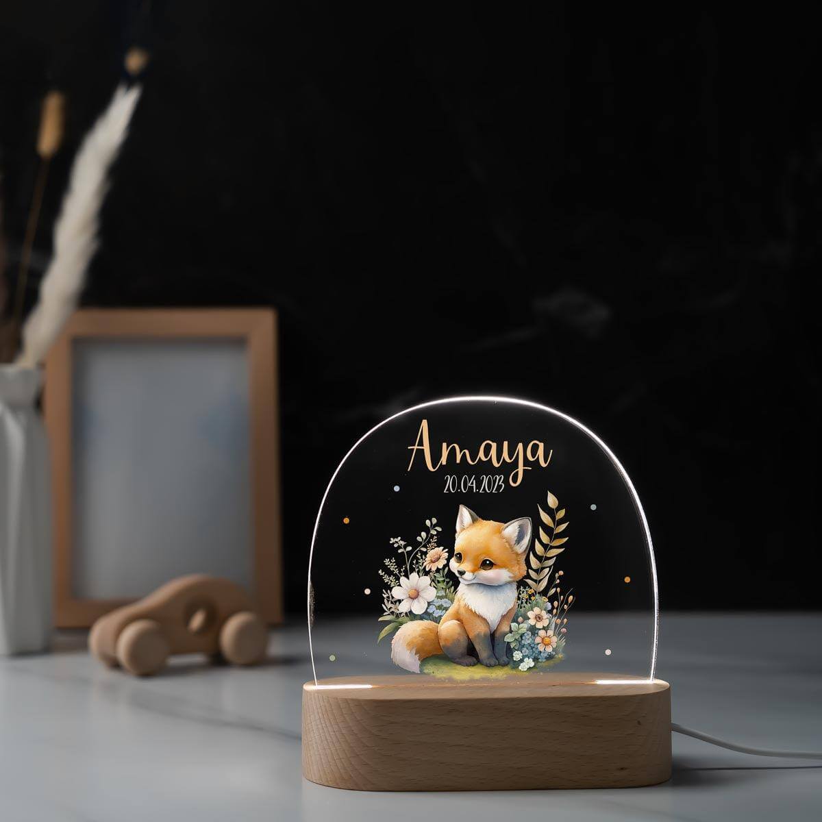 Personalisierte Nachtlampe für Kinder Fuchs