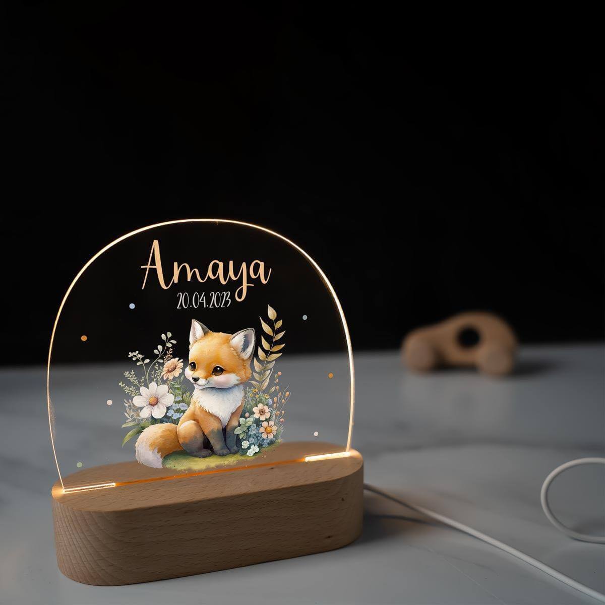 Personalisierte Nachtlampe für Kinder Fuchs