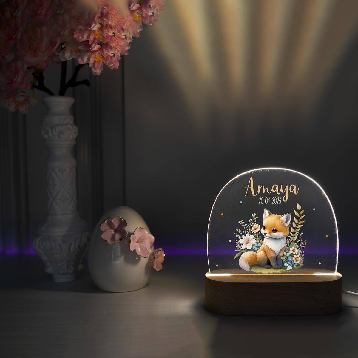 Personalisierte Nachtlampe für Kinder Fuchs