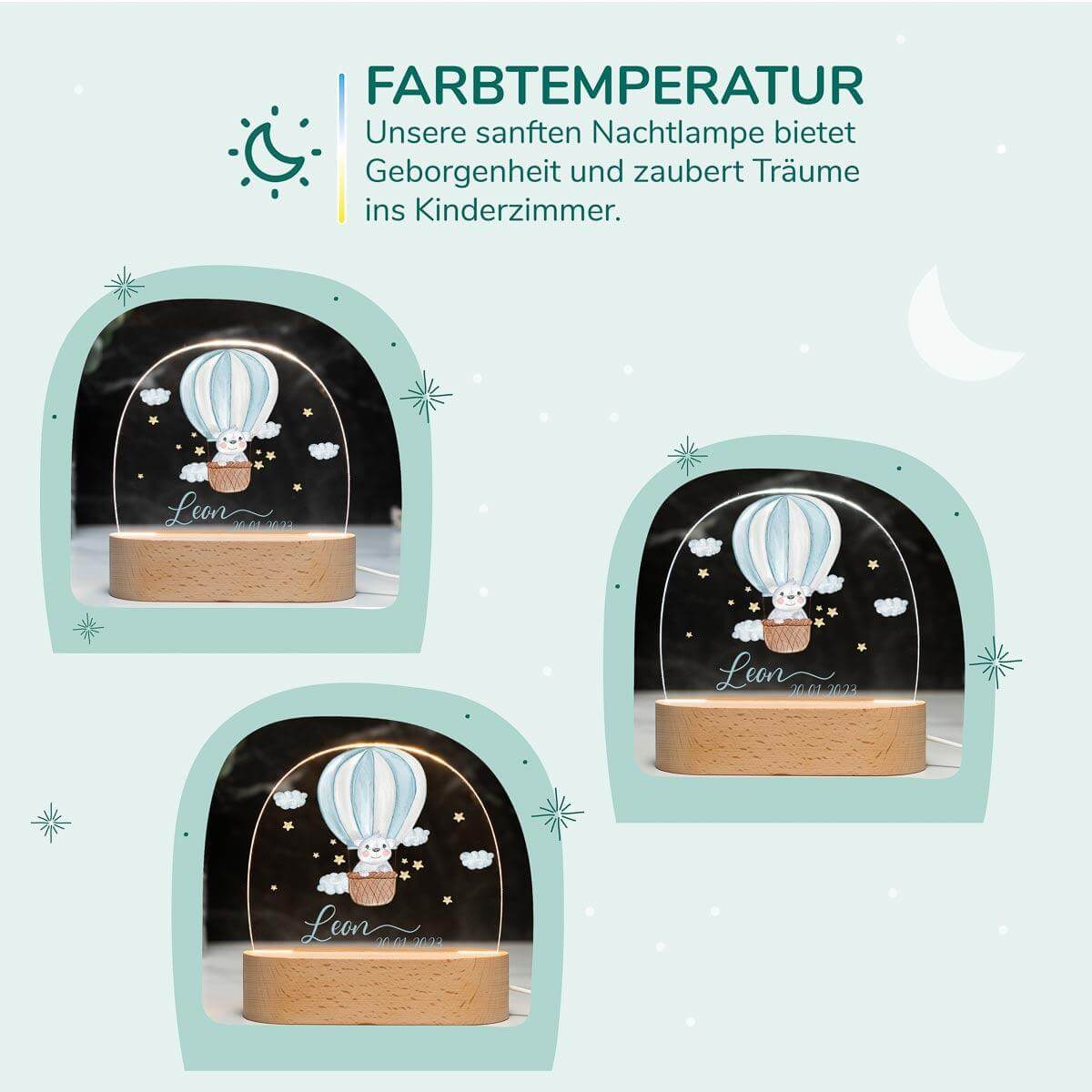 Personalisierte Nachtlampe für Kinder Balloon