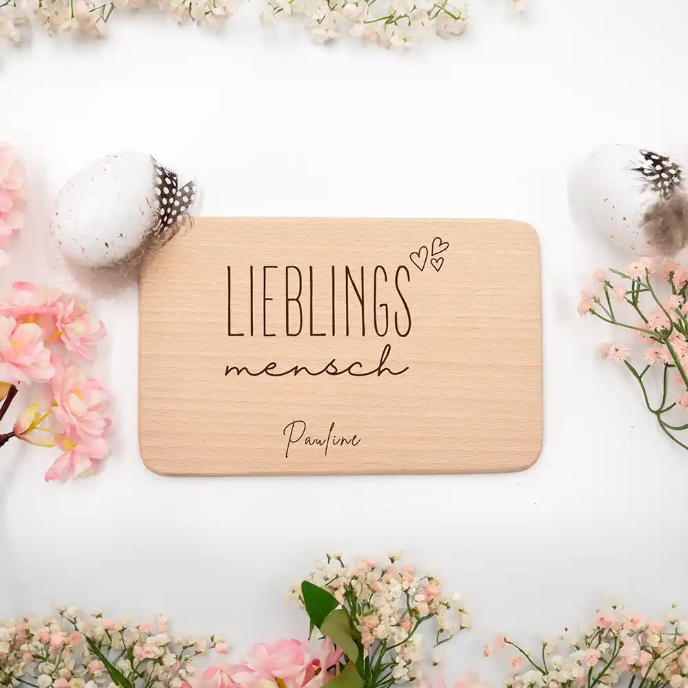 Frühstücksbrettchen Holz Lieblingsmensch Papa mit Gravur - Geschenk Vatertag
