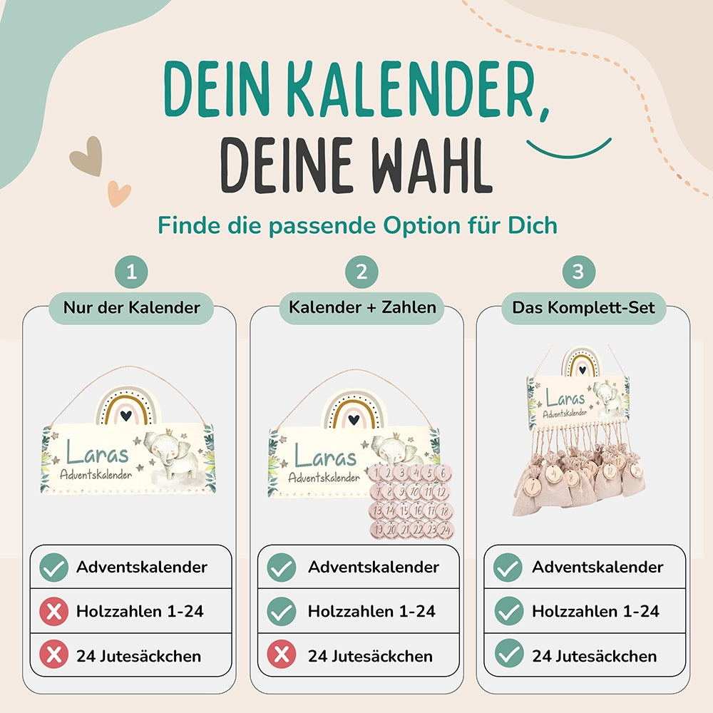 Adventskalender Kinder - Elefant