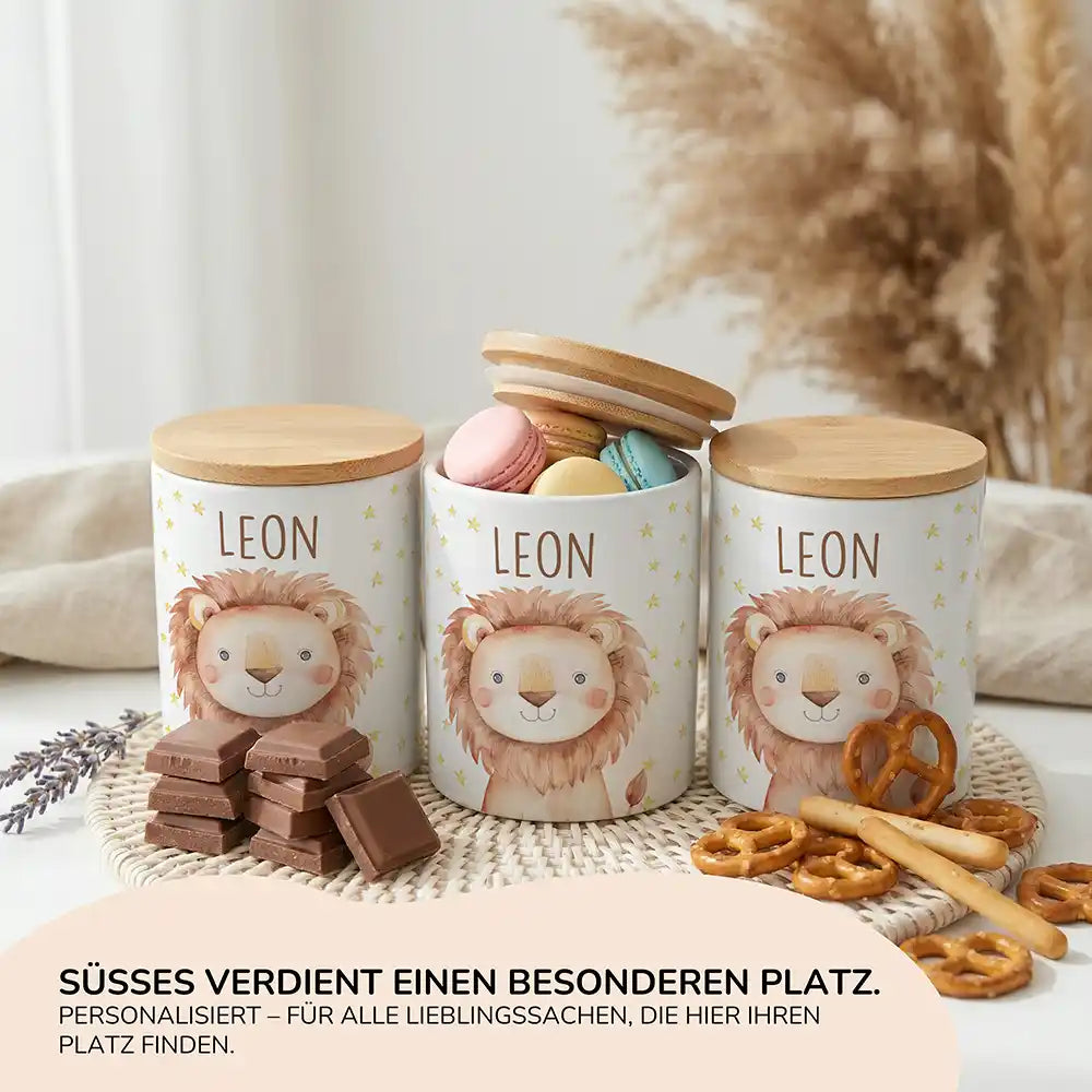 Personalisierte Keksdose Löwe Sterne - Ansicht 15