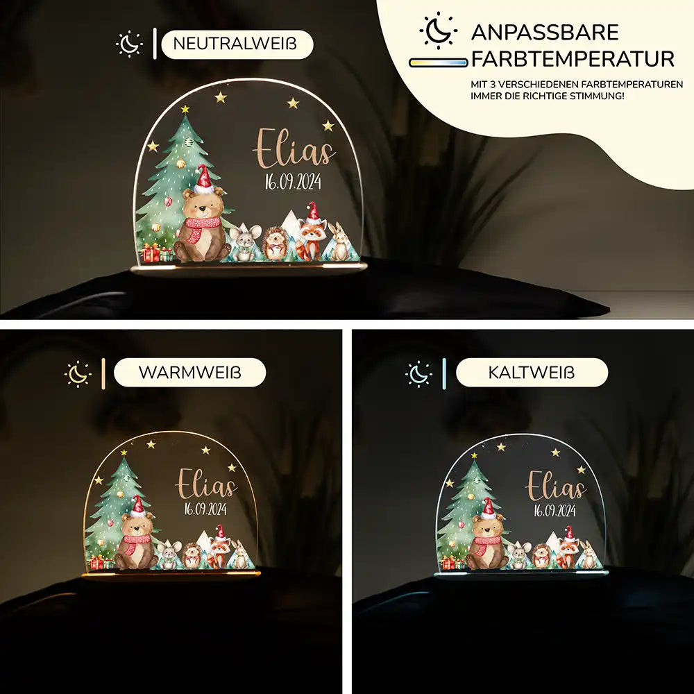 Nachtlicht Kinder personalisiert Weihnachten - Weihnachtsbär