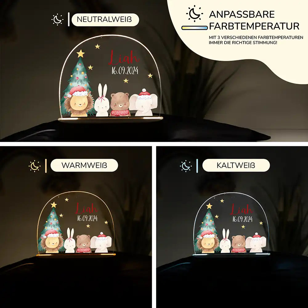 Nachtlicht Kinder personalisiert Weihnachten - Waldzauber