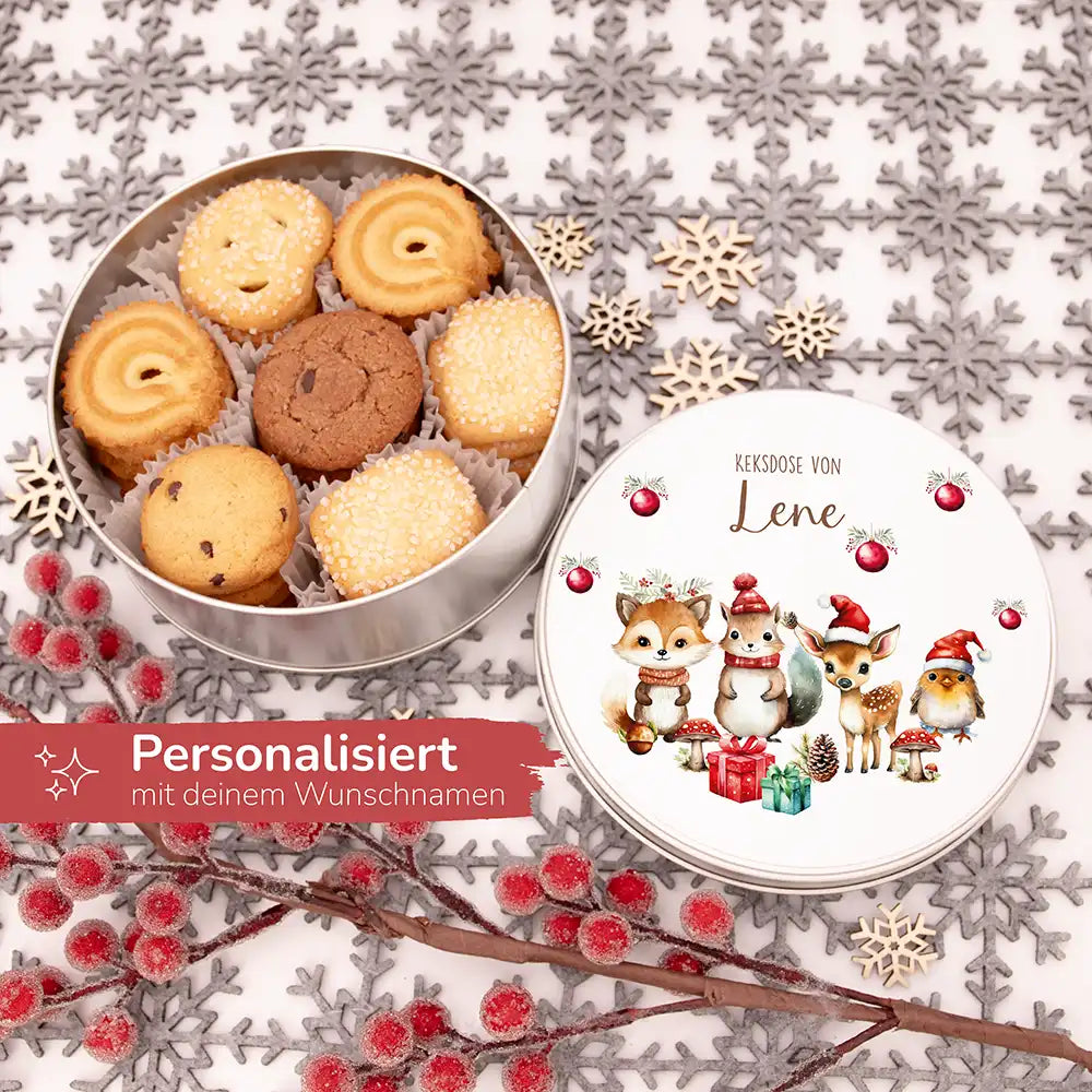 Keksdose aus Metal personalisiert - Eichhörnchen