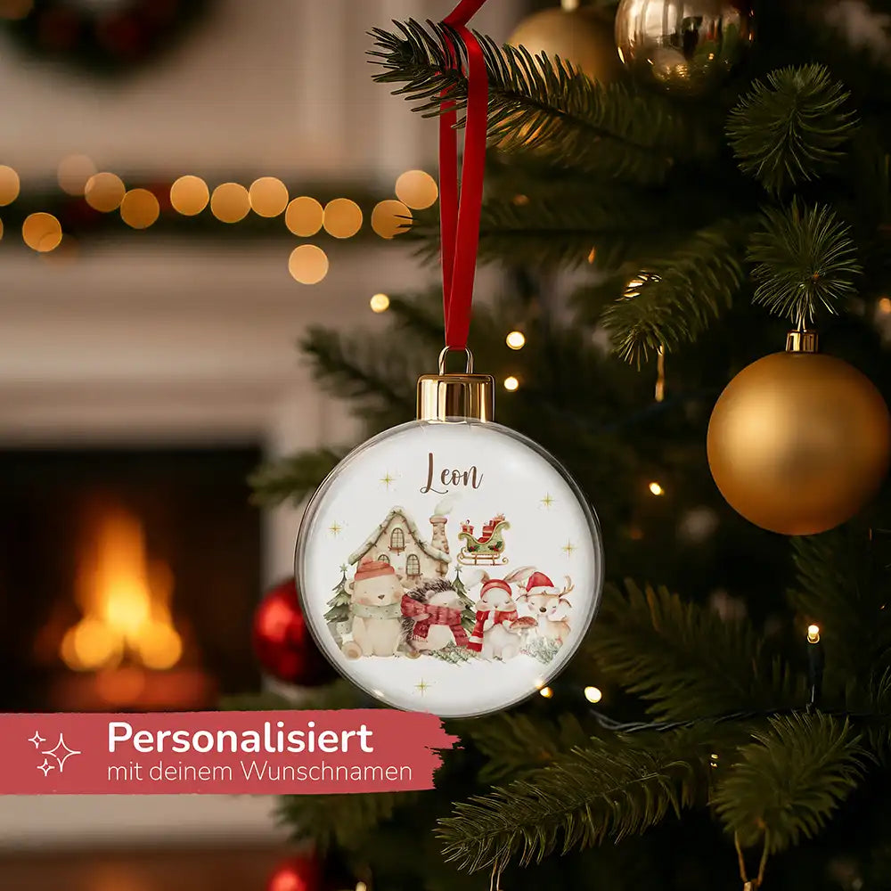 Weihnachtskugel personalisiert mit Namen - Winterzauber