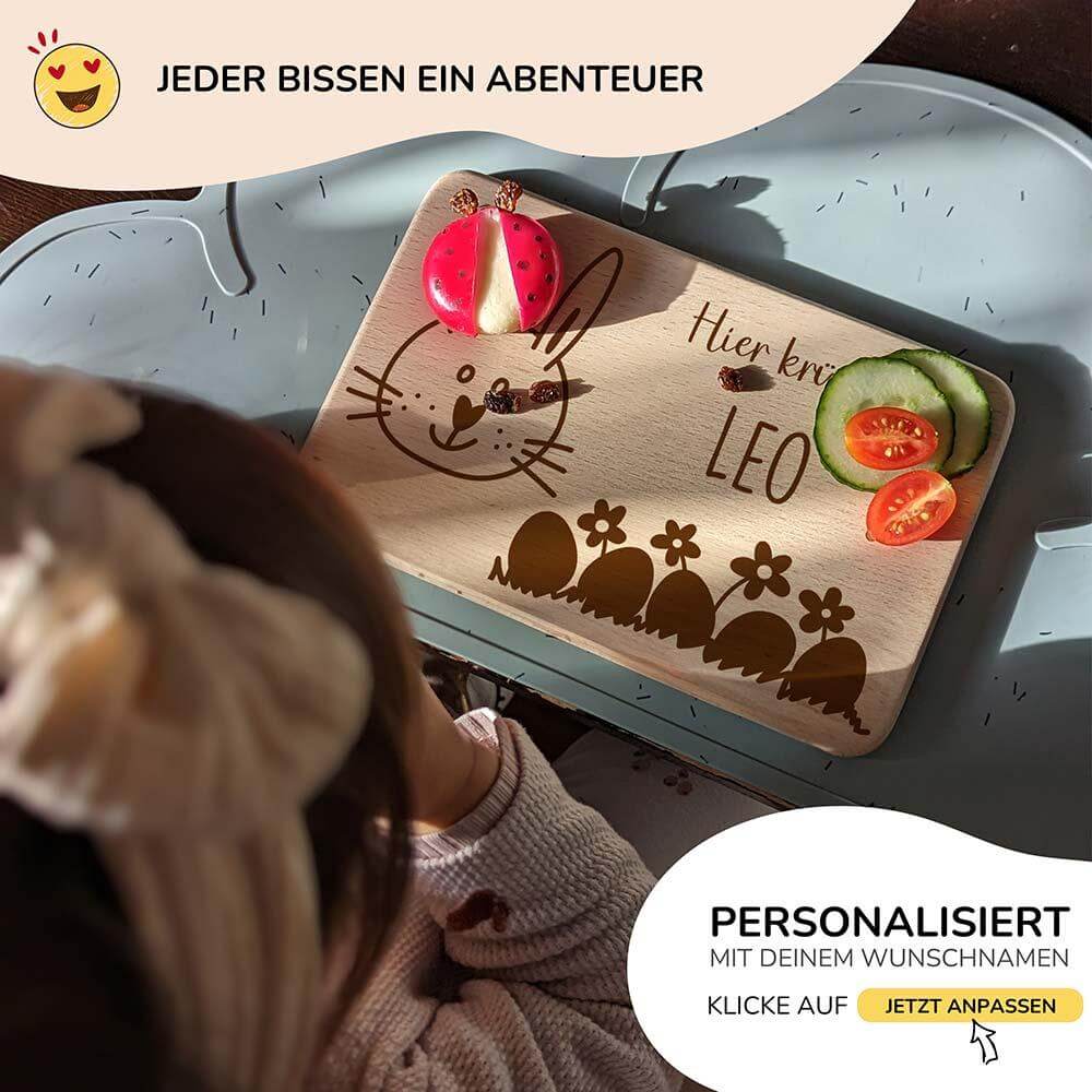 personalisiertes frühstücksbrettchen mit individuellem design