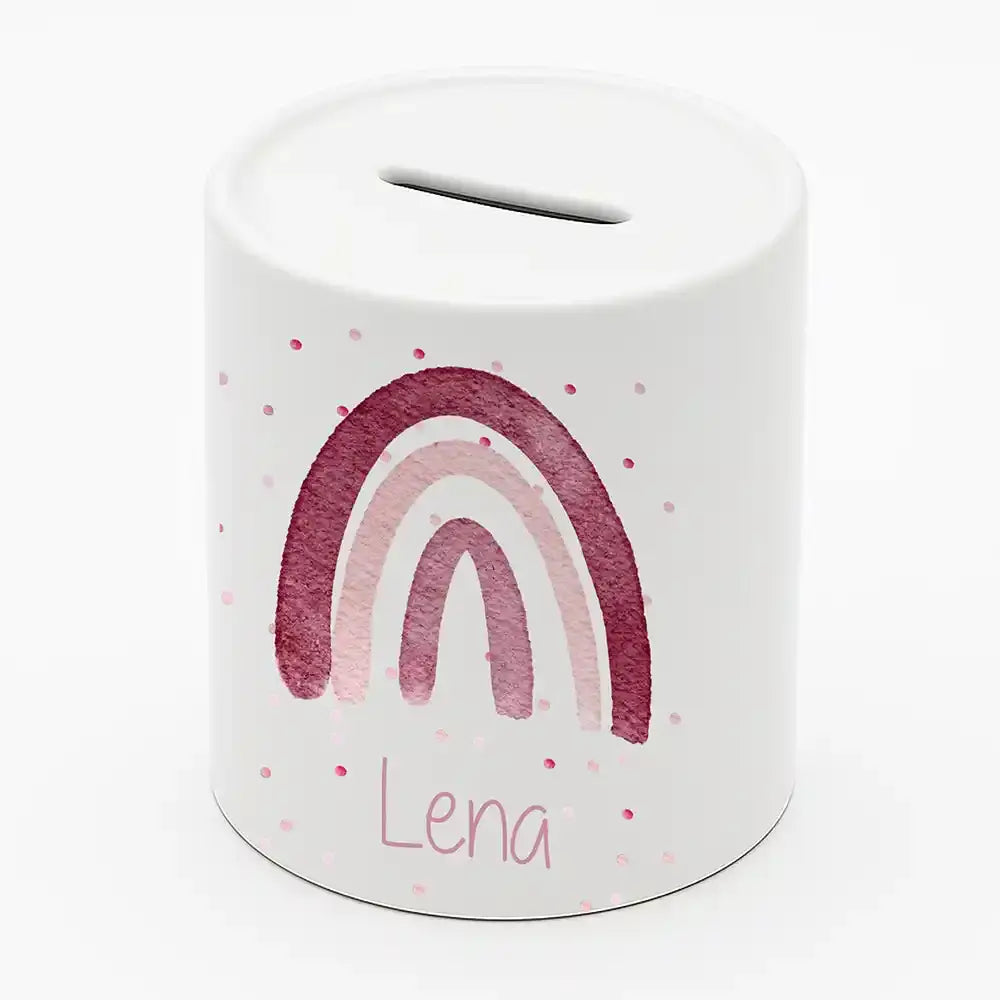 Spardose Kinder aus Keramik - Regenbogen