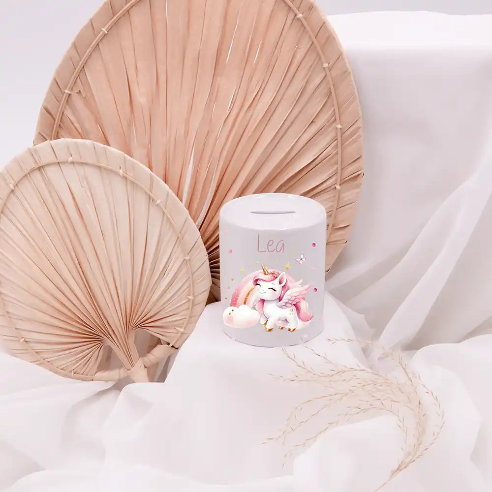 Spardose Kinder aus Keramik - Einhorn