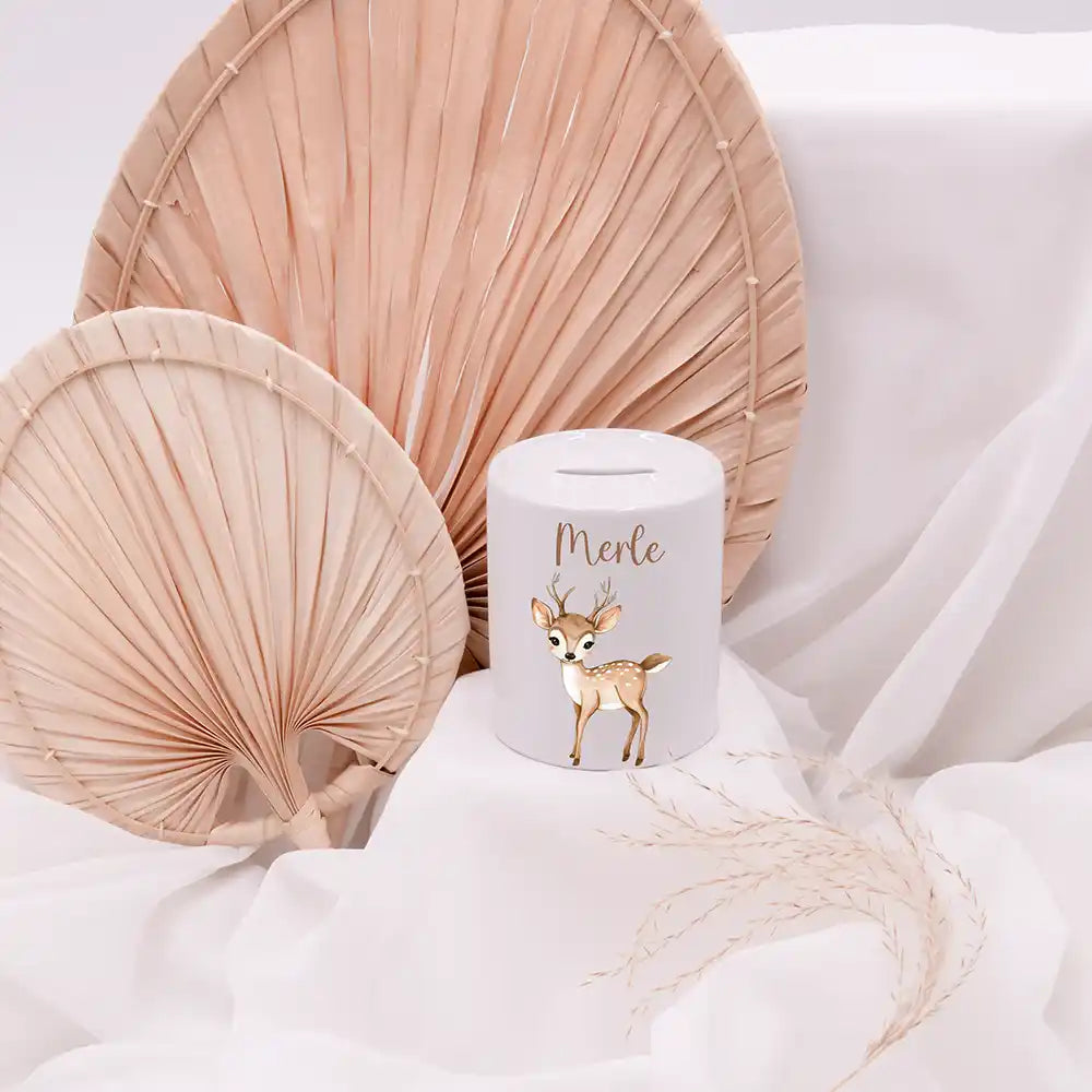 Spardose Kinder aus Keramik - Niedliches Reh