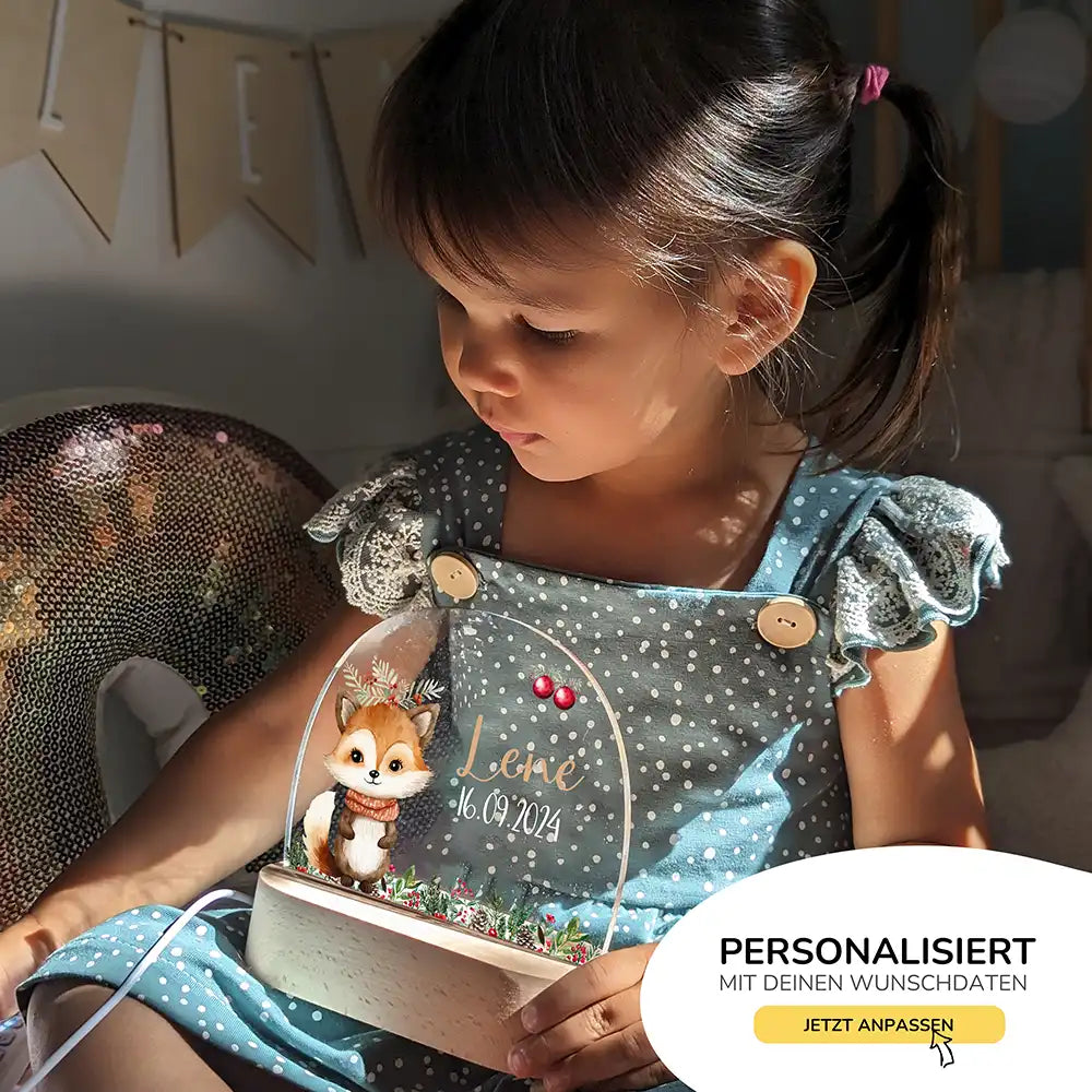 Nachtlicht Kinder personalisiert Weihnachten - Süßer Fuchs