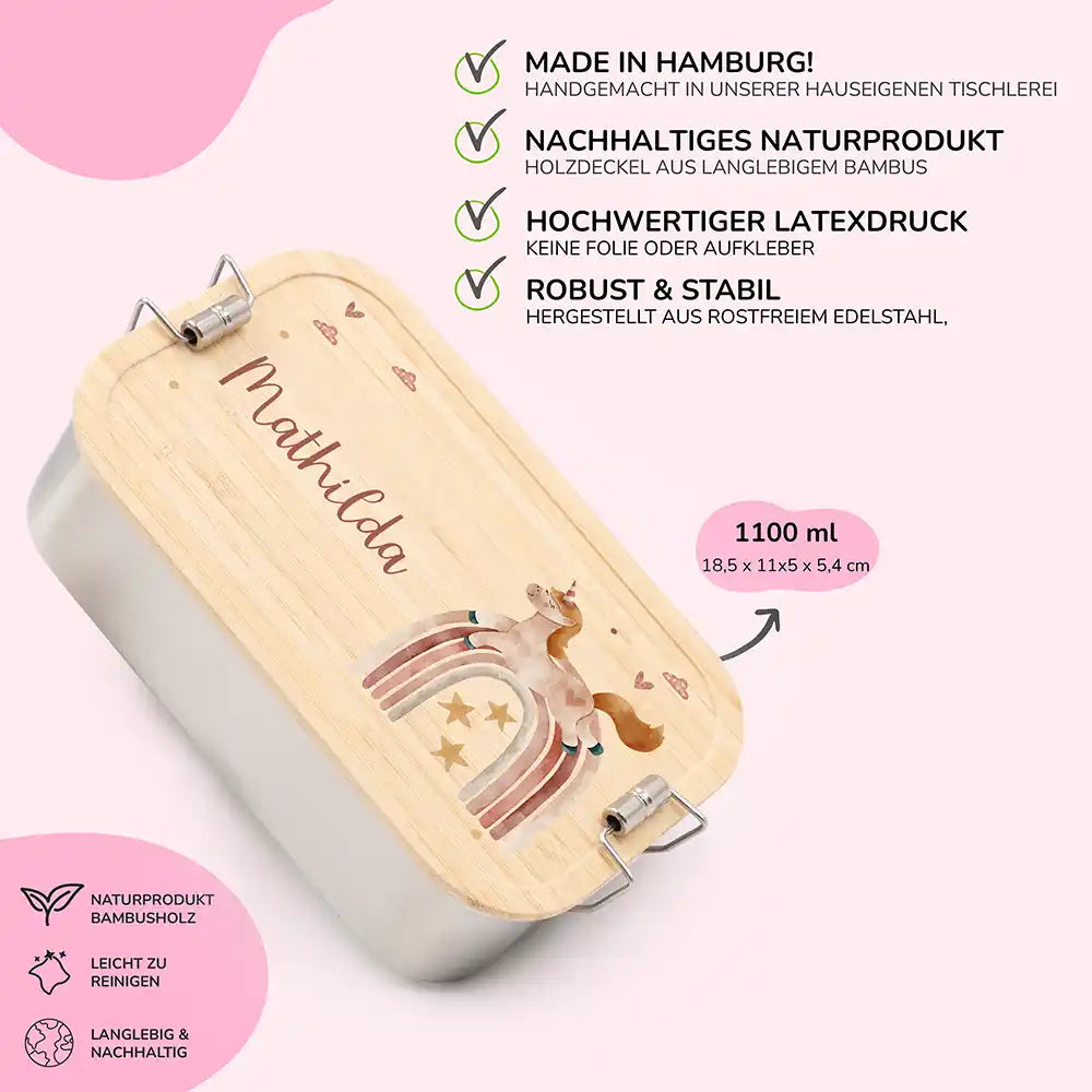 Einschulungsset mit Name – Schultüte, Trinkflasche und Brotdose