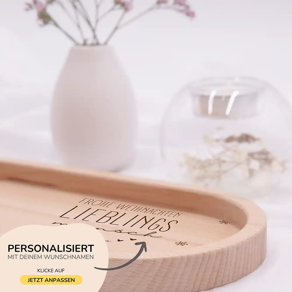 Holz-Serviertablett Papa-Weihnachtsgeschenk - Frohe Weihnachten Lieblingsmensch