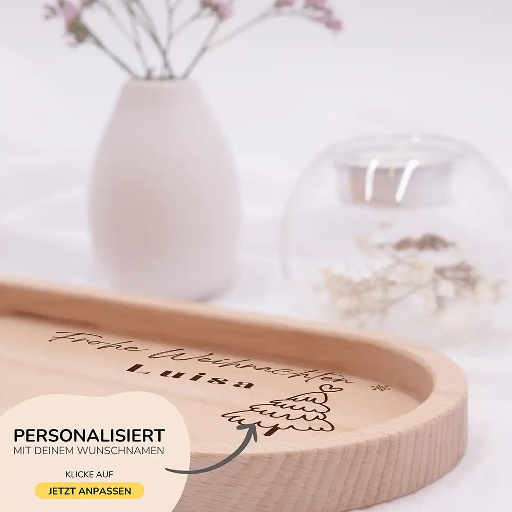 Holz-Serviertablett Weihnachtsgeschenk - Frohe Weihnachten niedliche Motive