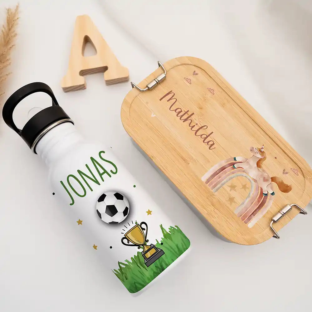 Großes Einschulungsset mit Name – Schultüte, Turnbeutel, Trinkflasche & Brotdose