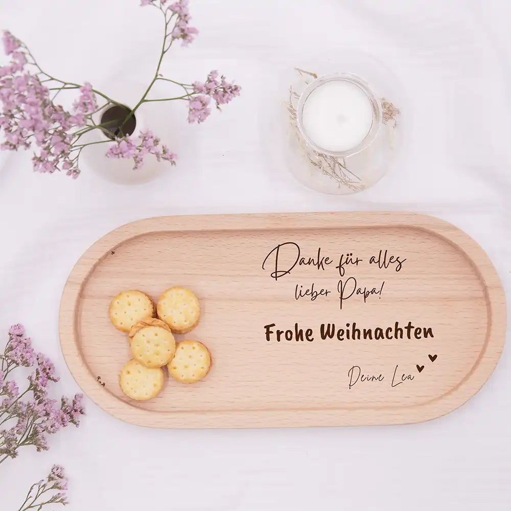 Holz-Serviertablett Papa-Weihnachtsgeschenk - Danke Für alles