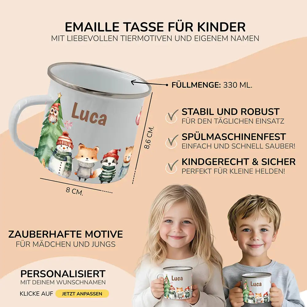 Emaille Tasse personalisiert Weihnachten - Stimmungsvolle Weihnachten