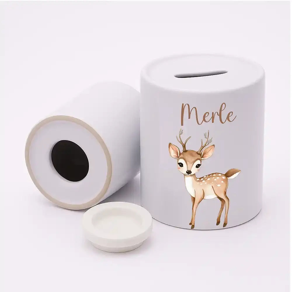 Spardose Kinder aus Keramik - Niedliches Reh