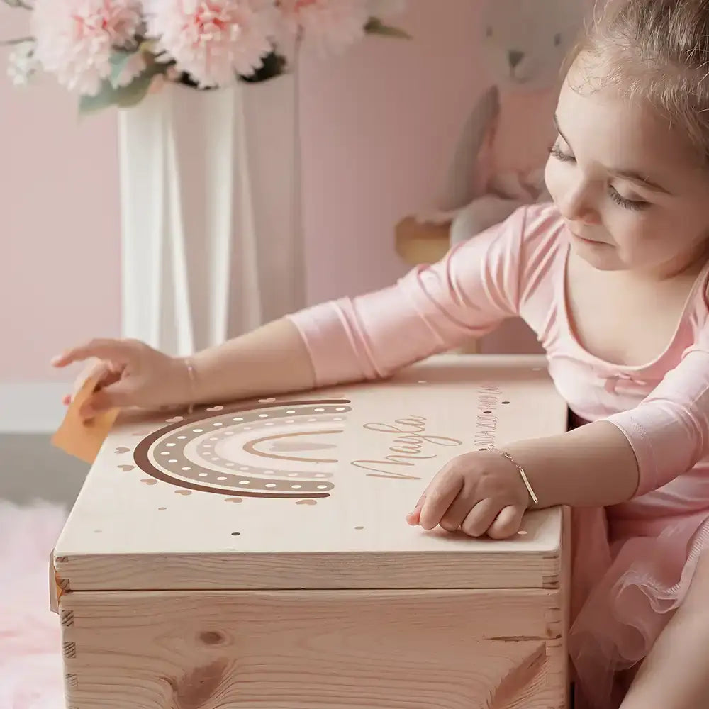 Erinnerungsbox Baby - Regenbogen Herz