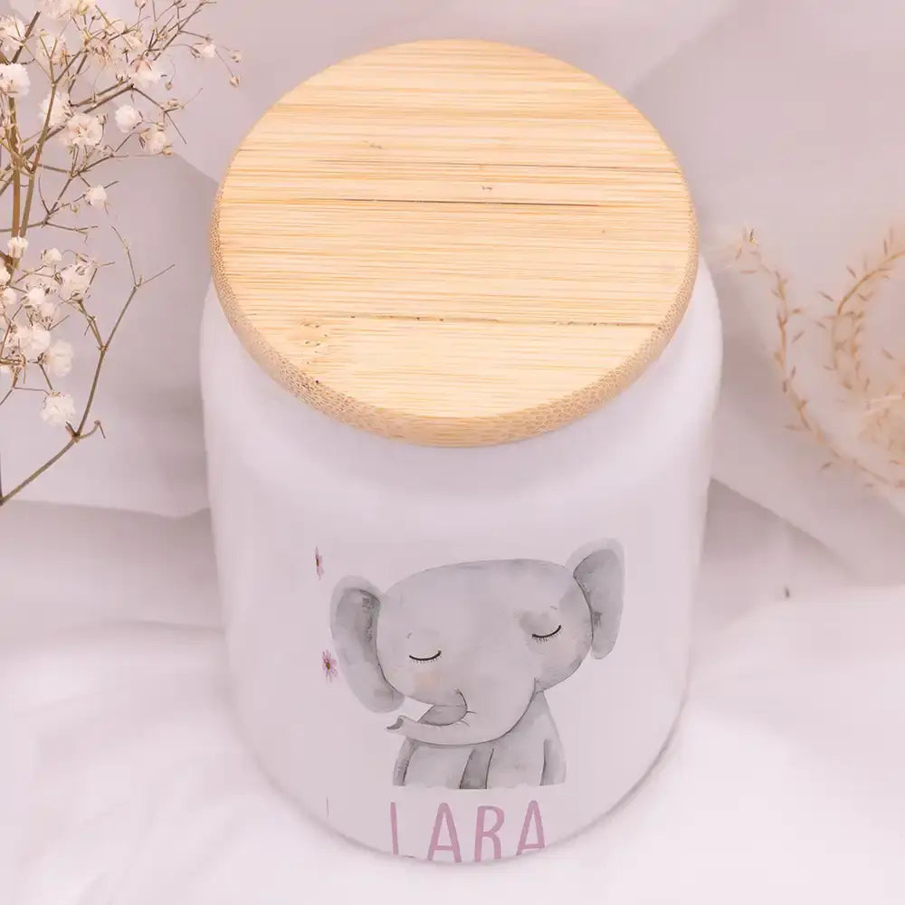 Personalisierbare Keksdose mit Name - Elefant