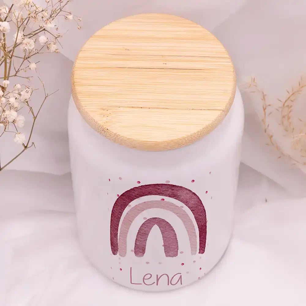 Personalisierbare Keksdose mit Name - - Regenbogen