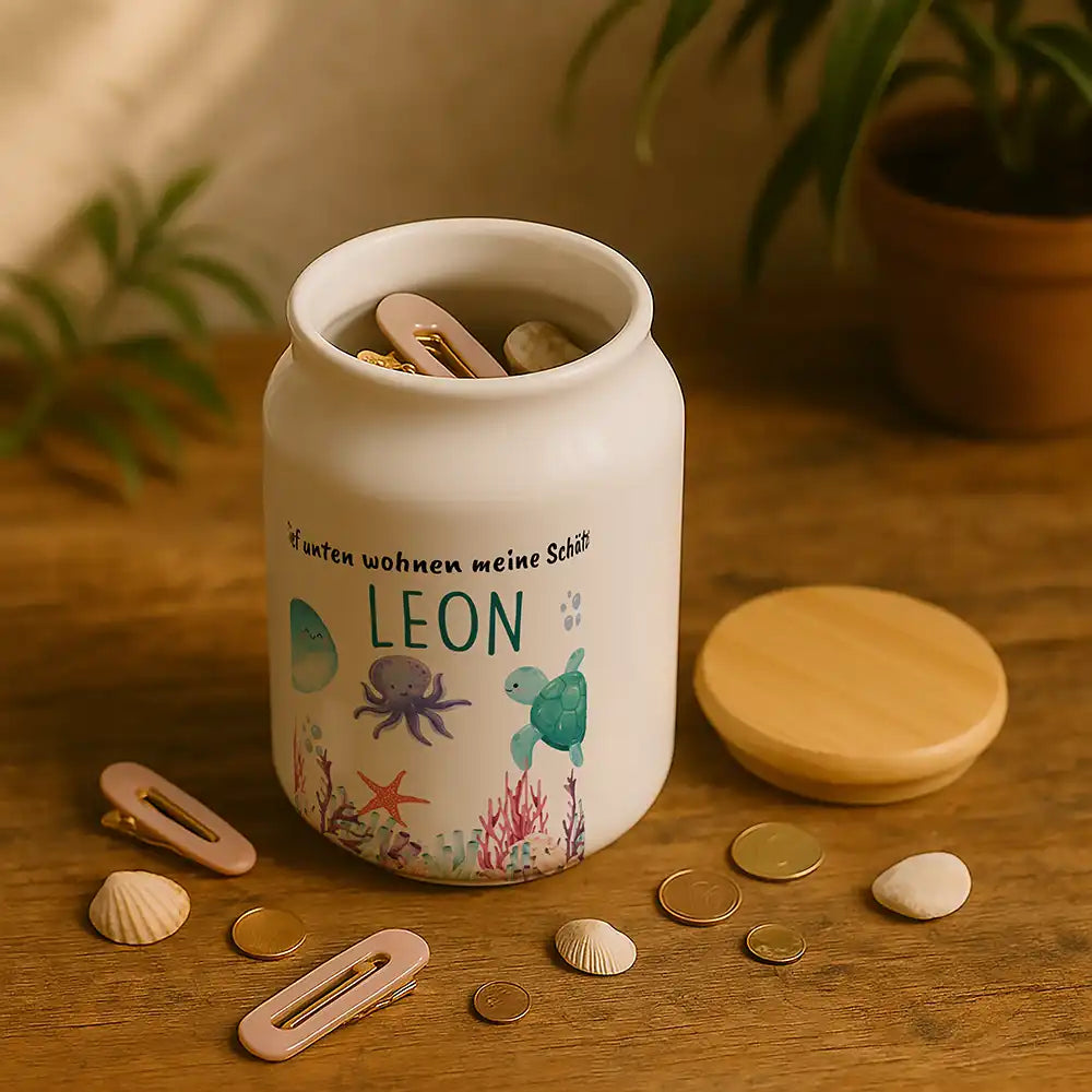 Personalisierbare Keksdose mit Name - Unterwasserwelt
