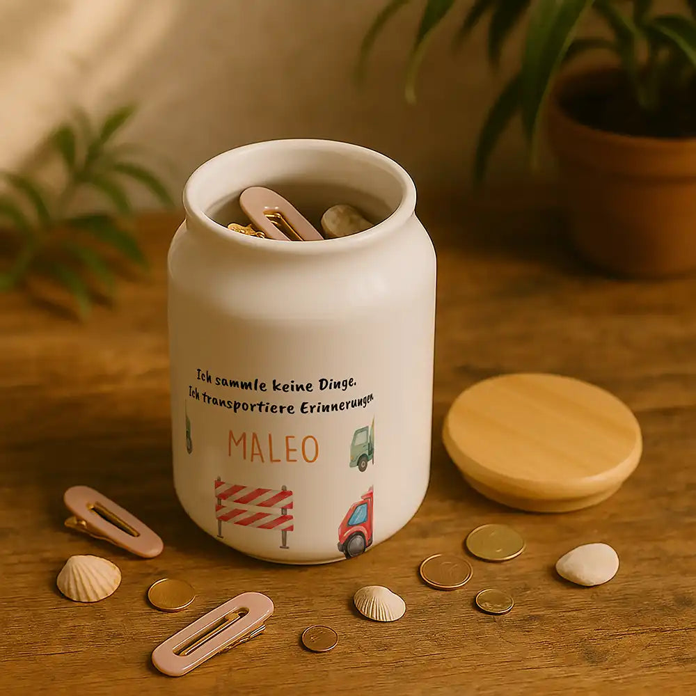 Personalisierbare Keksdose mit Name - Baustelle