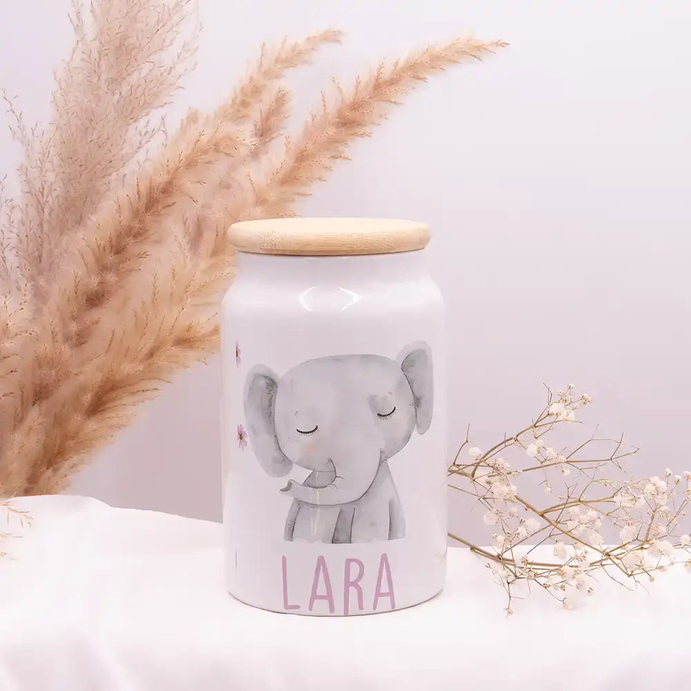 Personalisierbare Keksdose mit Name - Elefant