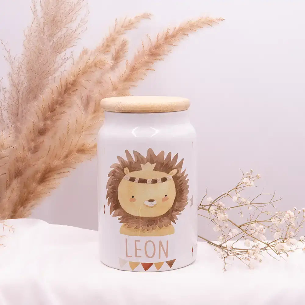 Personalisierbare Keksdose mit Name - Löwe