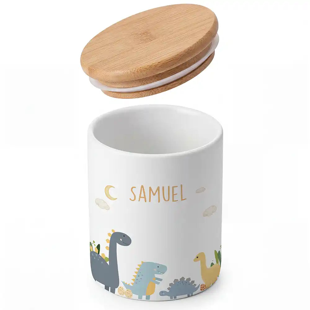 Personalisierte Keksdose Dinosaurier Mond - Detailansicht Motiv
