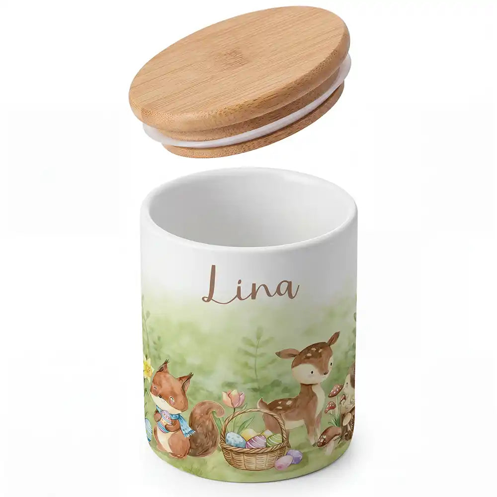 Personalisierte Keksdose Ostern Reh & Fuchs - Detailansicht Motiv