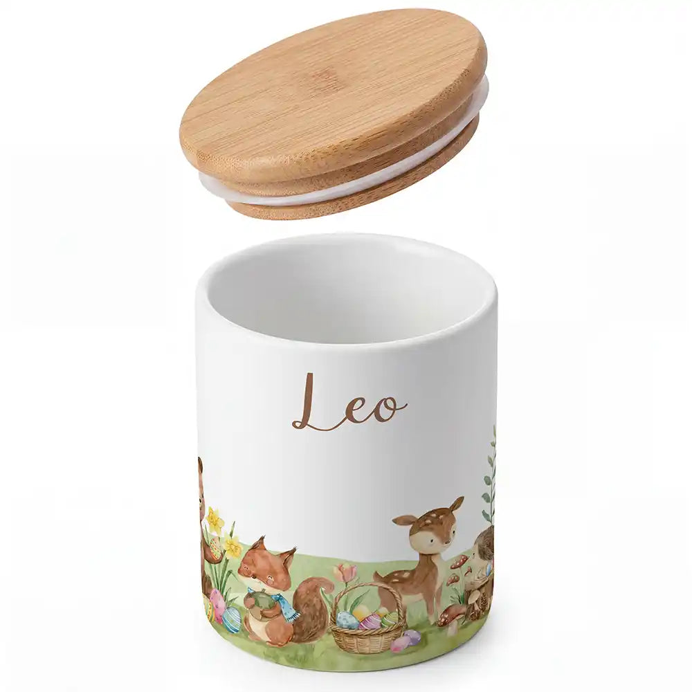 Personalisierte Keksdose Ostern Frühlingswiese - Detailansicht Motiv