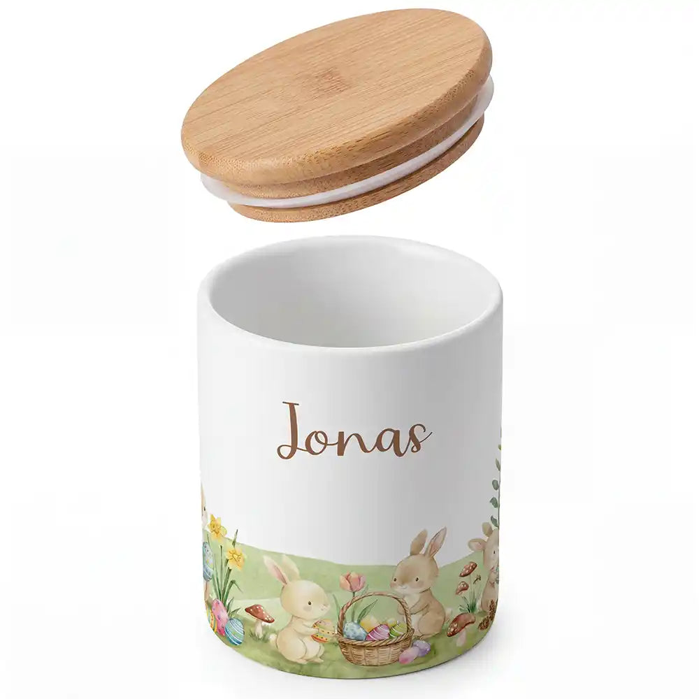 Personalisierte Keksdose Ostern Hasen - Detailansicht Motiv