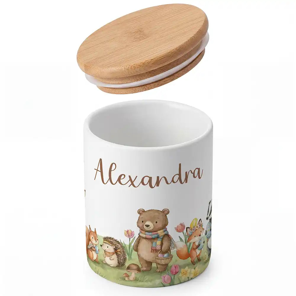 Personalisierte Keksdose Herbst-Waldtiere - Detailansicht Motiv