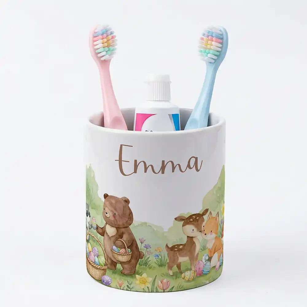 Kidsmood - Familienbetrieb aus Hamburg - Personalisierter Stiftehalter Ostern BĂ€renfamilie
