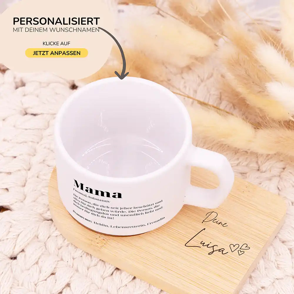 Personalisierte Tasse Muttertag Mama Definition – Motiv Detail Keramik