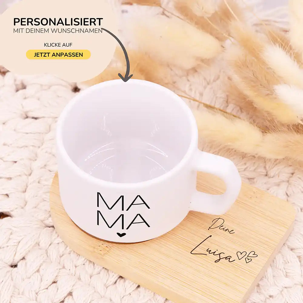 Personalisierte Tasse Muttertag MAMA Großbuchstaben – Motiv Detail Keramik