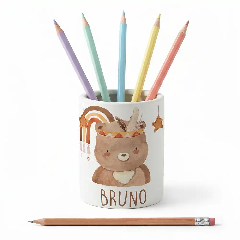ZahnbĂŒrstenhalter Boho-BĂ€r - Keramik fĂŒr das Kinderbad