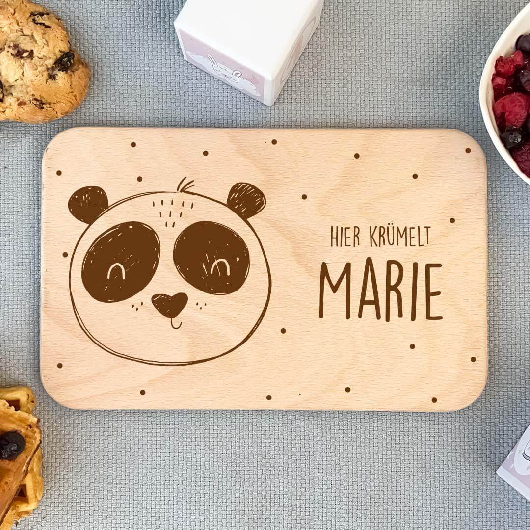 Personalisiertes Frühstücksbrettchen Panda