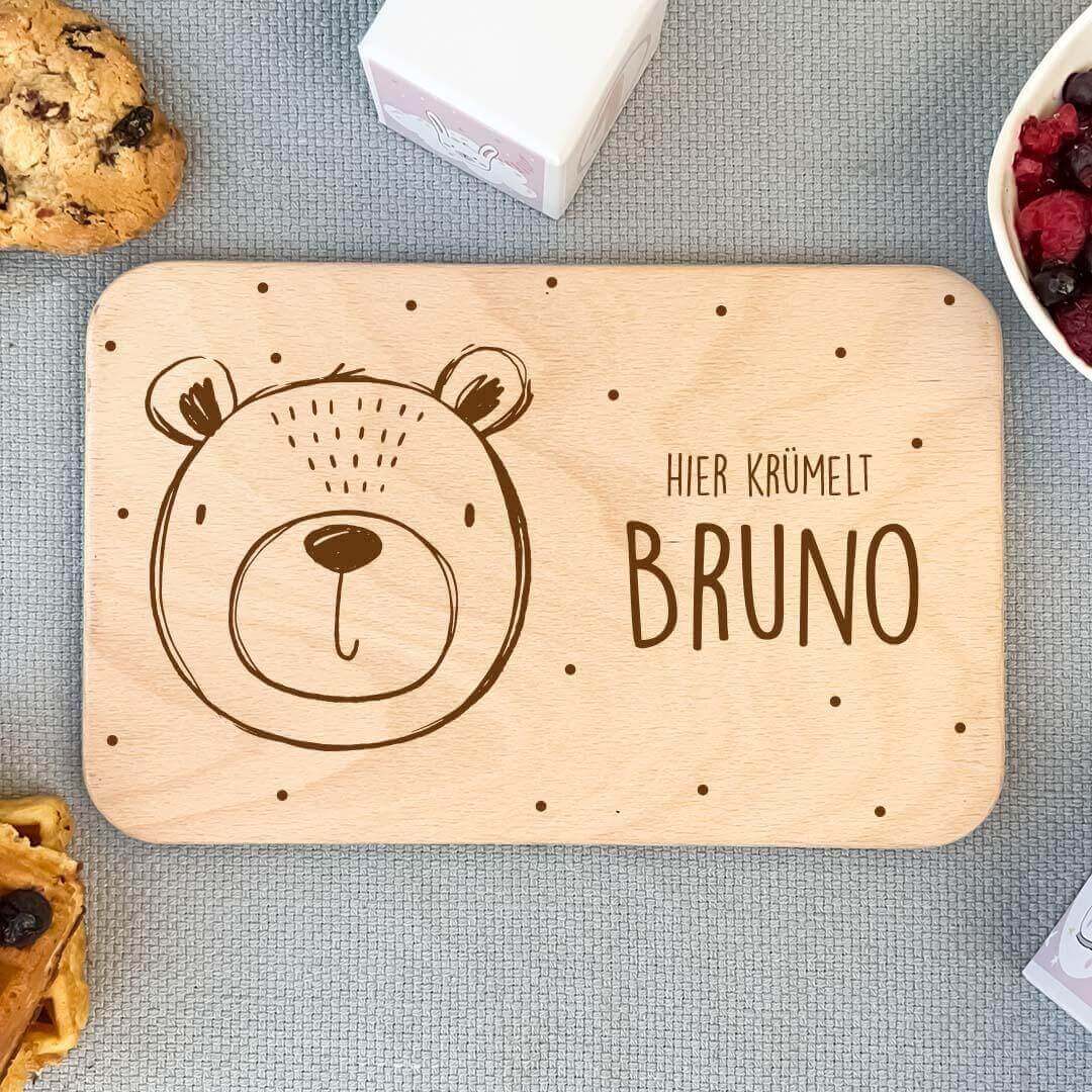 Personalisiertes Frühstücksbrettchen Bär