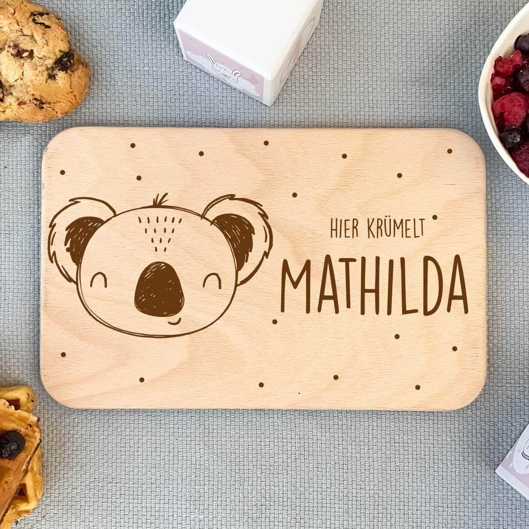 Personalisiertes Frühstücksbrettchen Koala