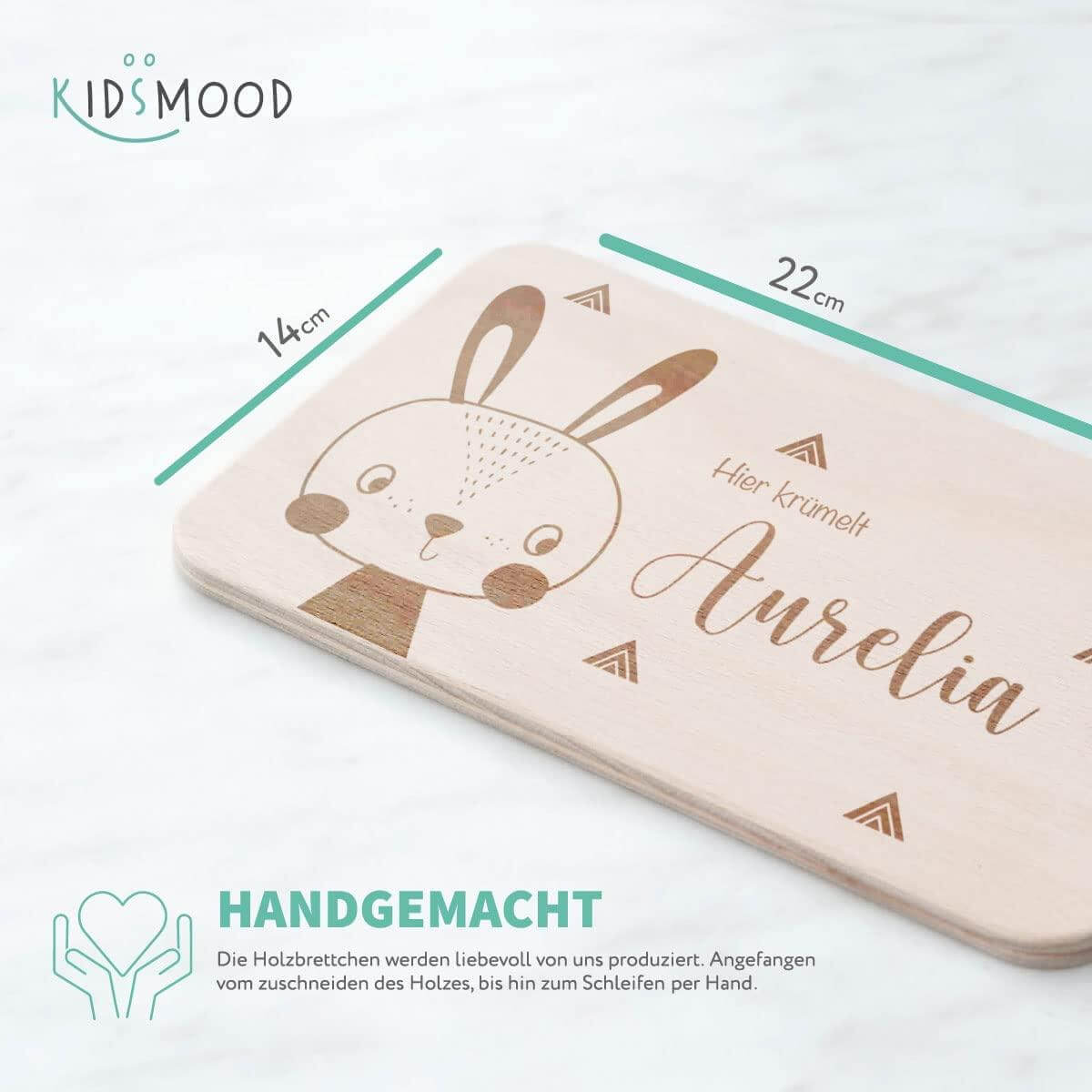 high-quality personalized rabbit breakfast board for kids