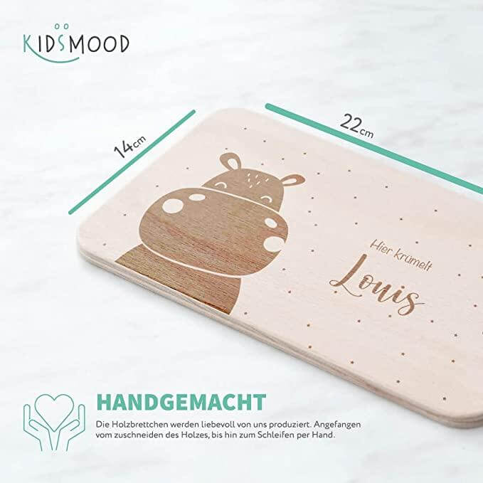 personalized hippo breakfast board with custom name