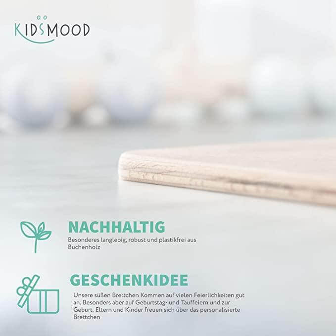 handcrafted breakfast board with bear face engraving