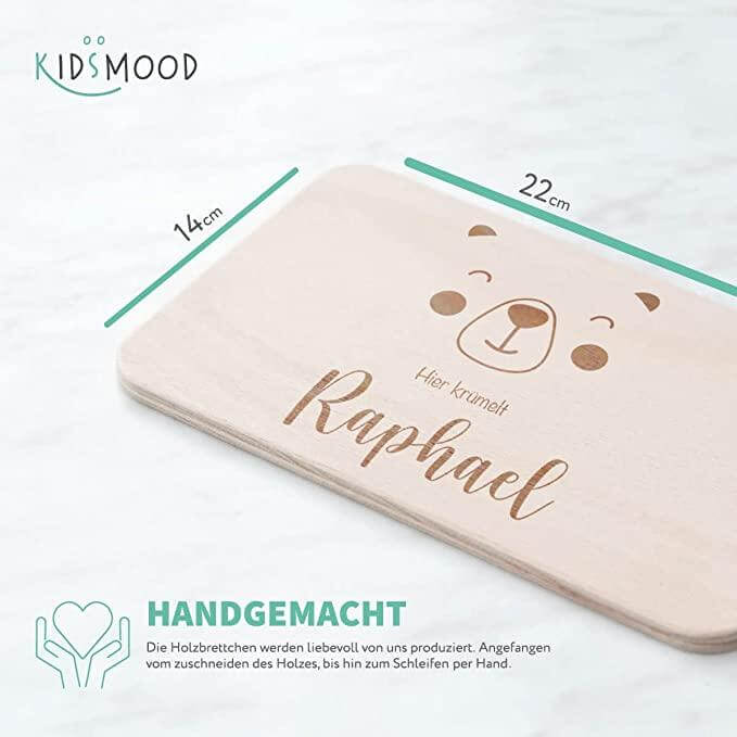 Personalisiertes Frühstücksbrettchen Bärengesicht